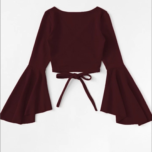 Burgundy crop top from Romwe - Picture 2 of 8